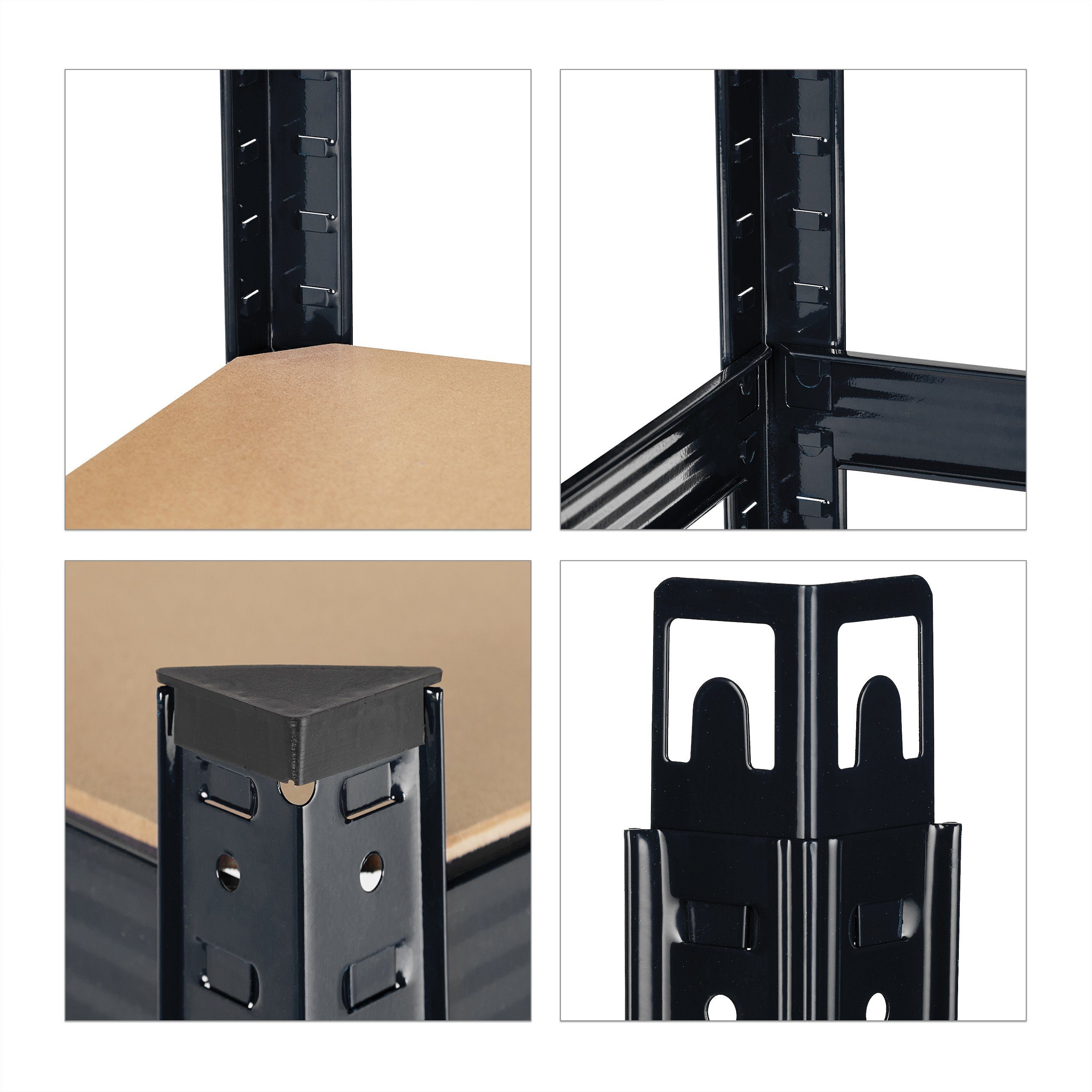 relaxdays Schwerlastregal Schwerlastregal 180x90x45 schwarz