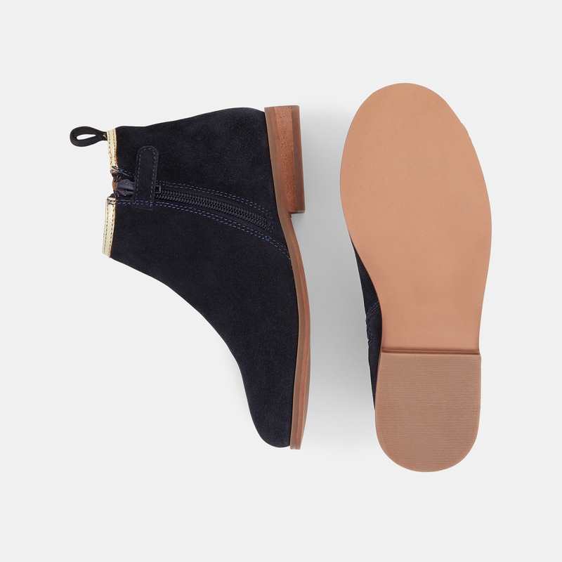 Boots chelsea zippées bleues fille