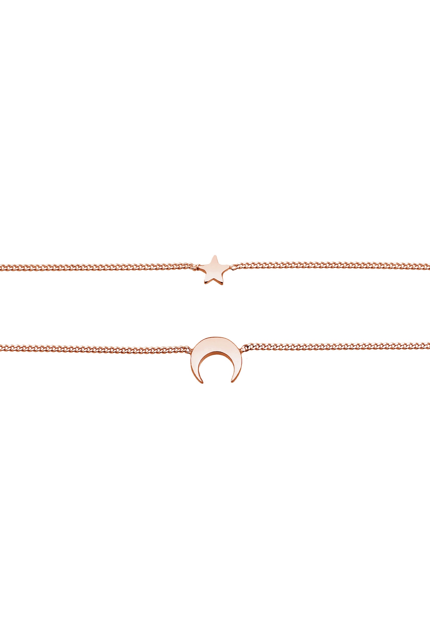 Elli női choker réteges asztro félhold alakú csillagokkal 925 sterling ezüstből