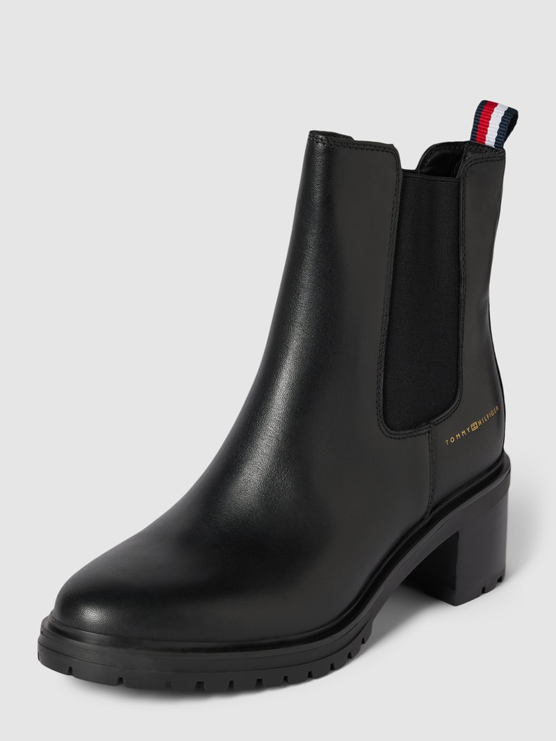 Chelsea Boots aus echtem Leder in schwarz