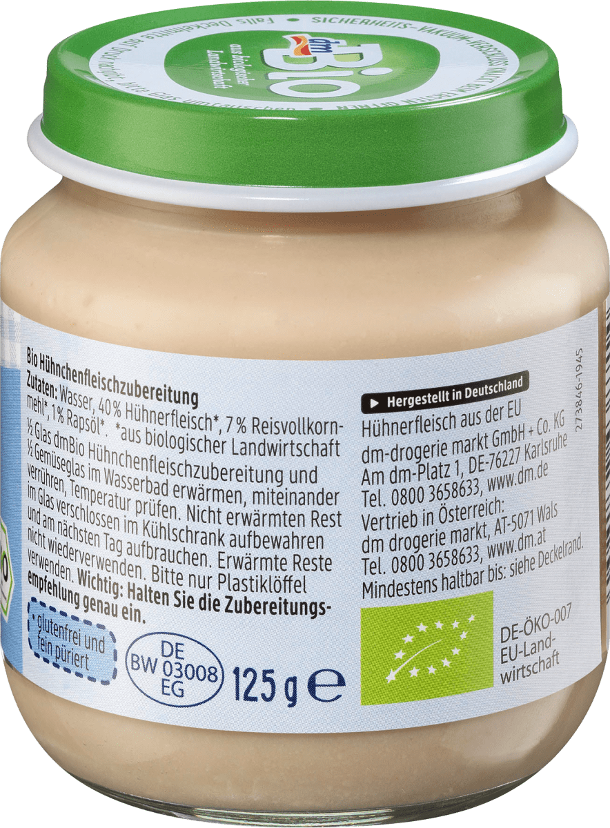 Hühnchenfleisch Zubereitung ab dem 5. Monat, 125 g