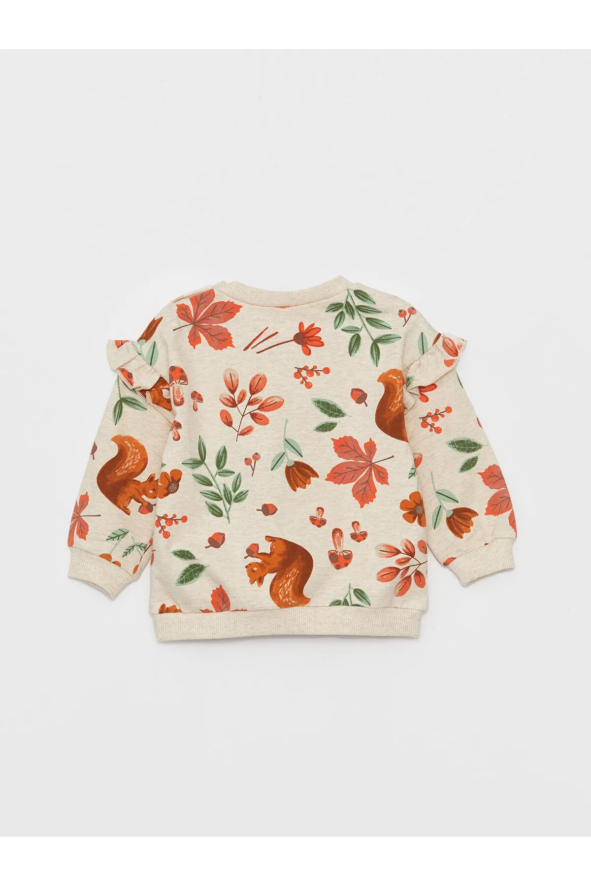 LC Waikiki  Gemustertes Sweatshirt und Hose für Babys mit Rundhalsausschnitt und langen Ärmeln, 2er-Set