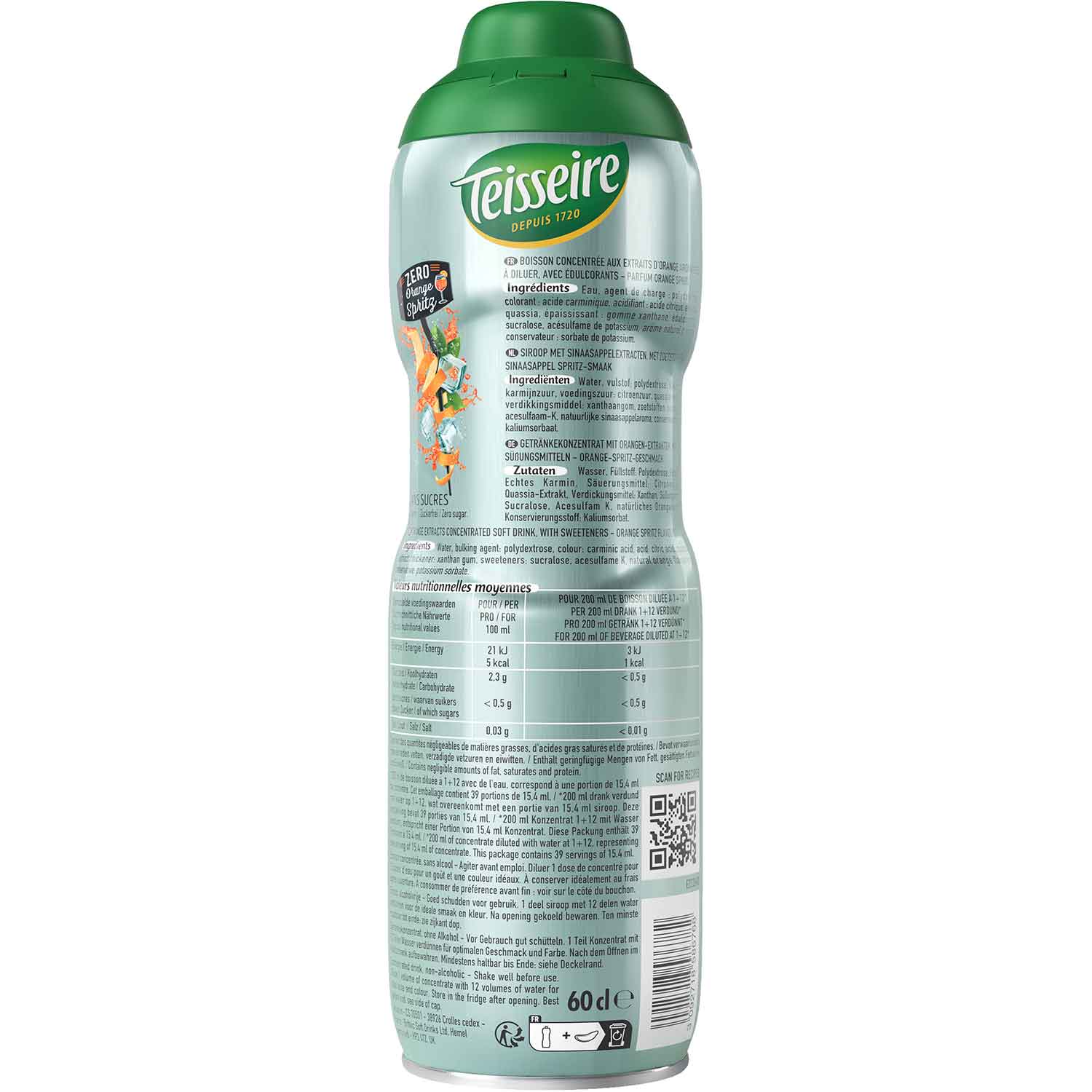 Teisseire Zero Orange Spritz 600ml