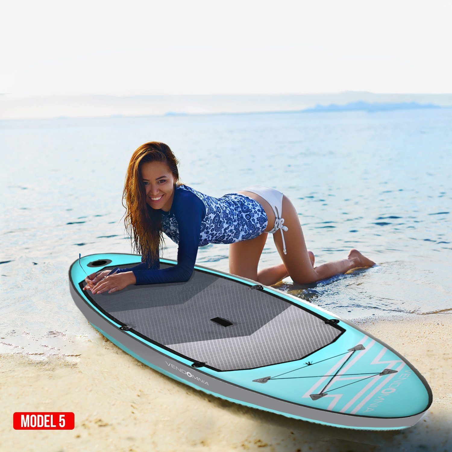 VENDOMNIA Inflatable SUP-Board Set - aufblasbar, Zubehör, Pumpe, Tragetasche, Stand Up Paddle Board, (15 cm dick, 3 PVC Schichten, max 130 kg, 7 Farben, 4 Größen 305cm 320cm 366cm 380cm, Paddling board, Paddelboard, Surfboard)