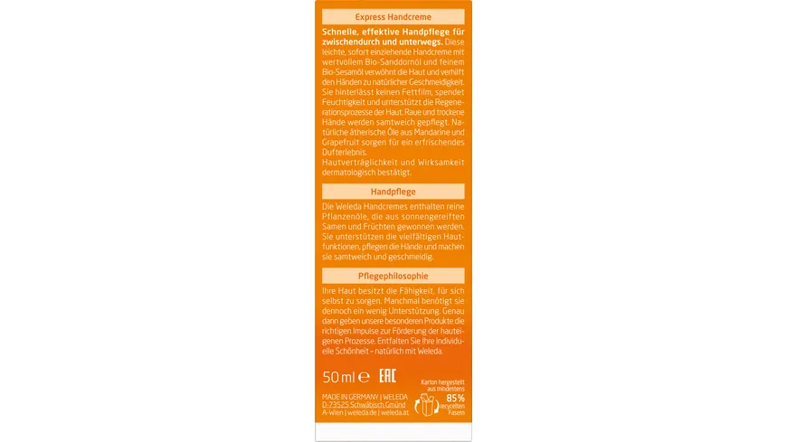Weleda SANDDORN Express Handcreme 50 ml