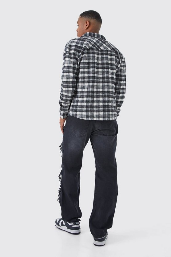 Lockere Jeans mit Kontrast-Rissen