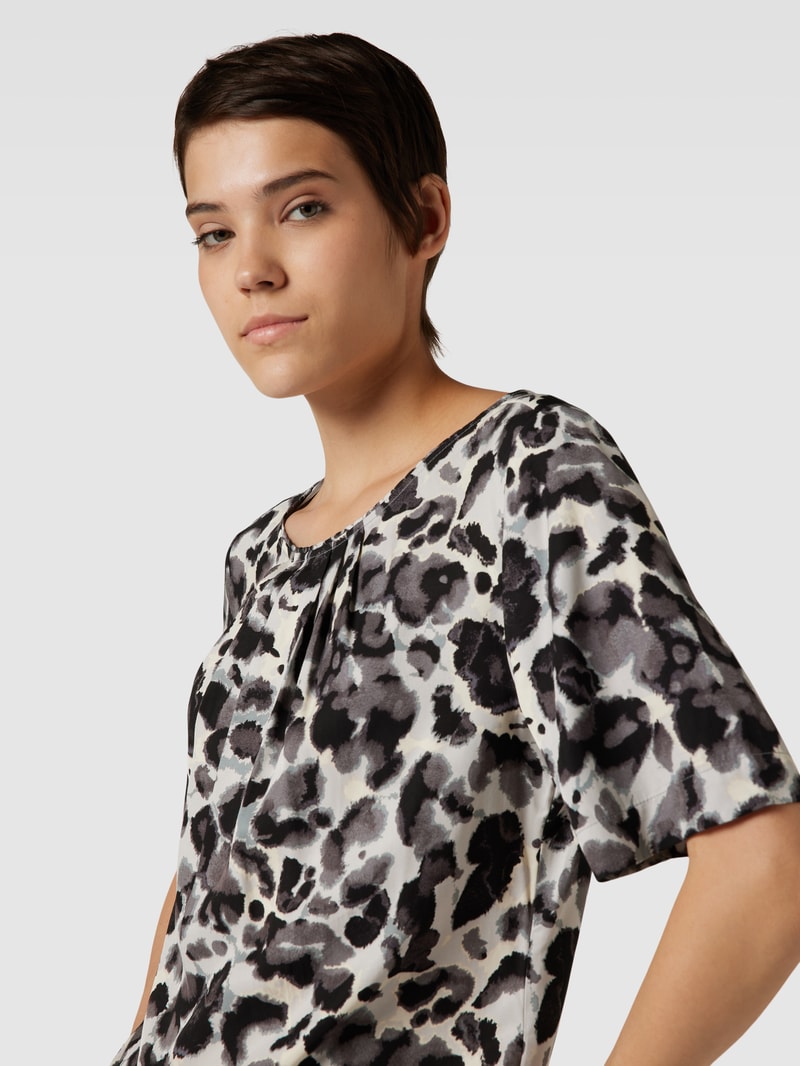 Bluse mit Allover-Muster in hellgrau