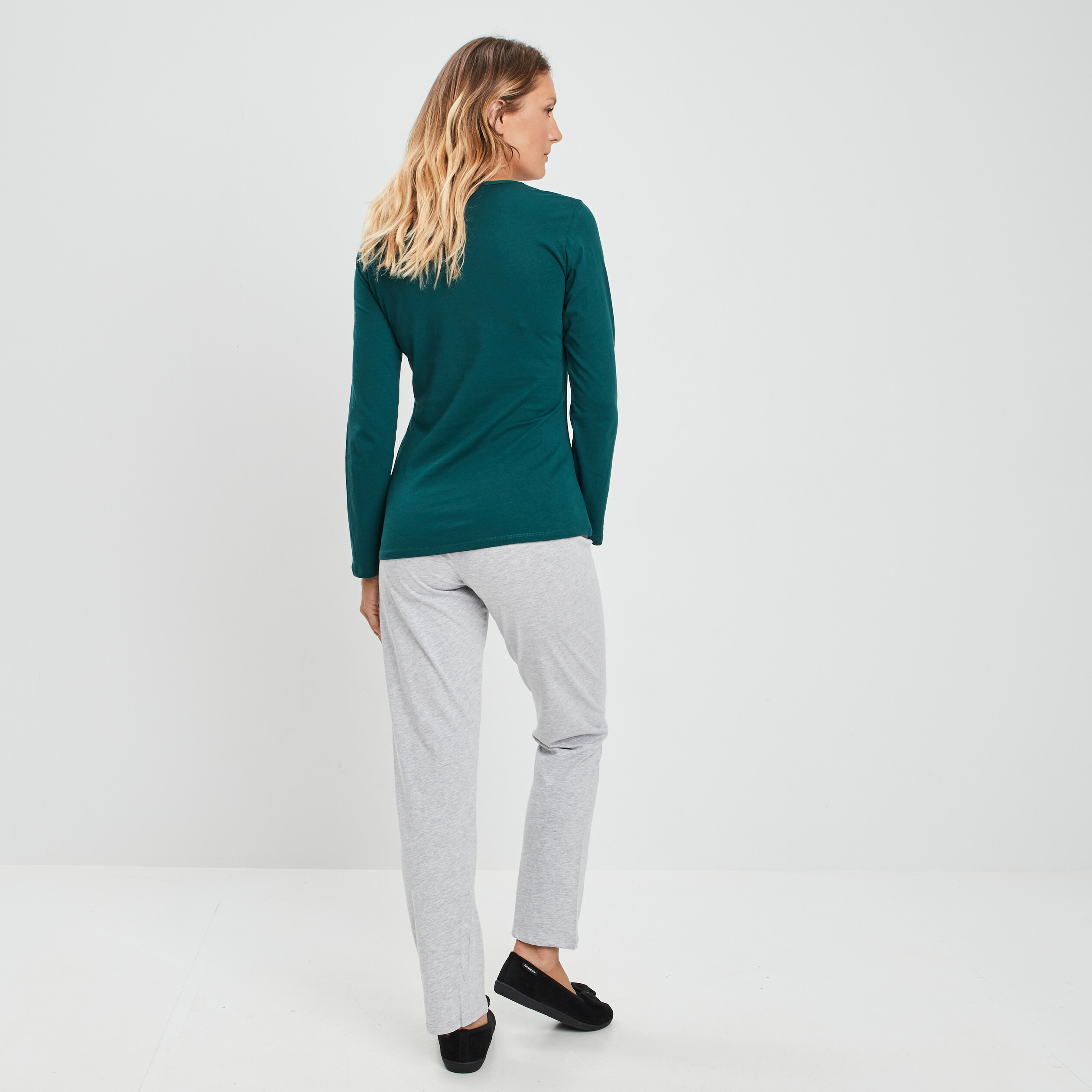 Ensemble pyjama 2 pièces vert foncé femme | La Halle