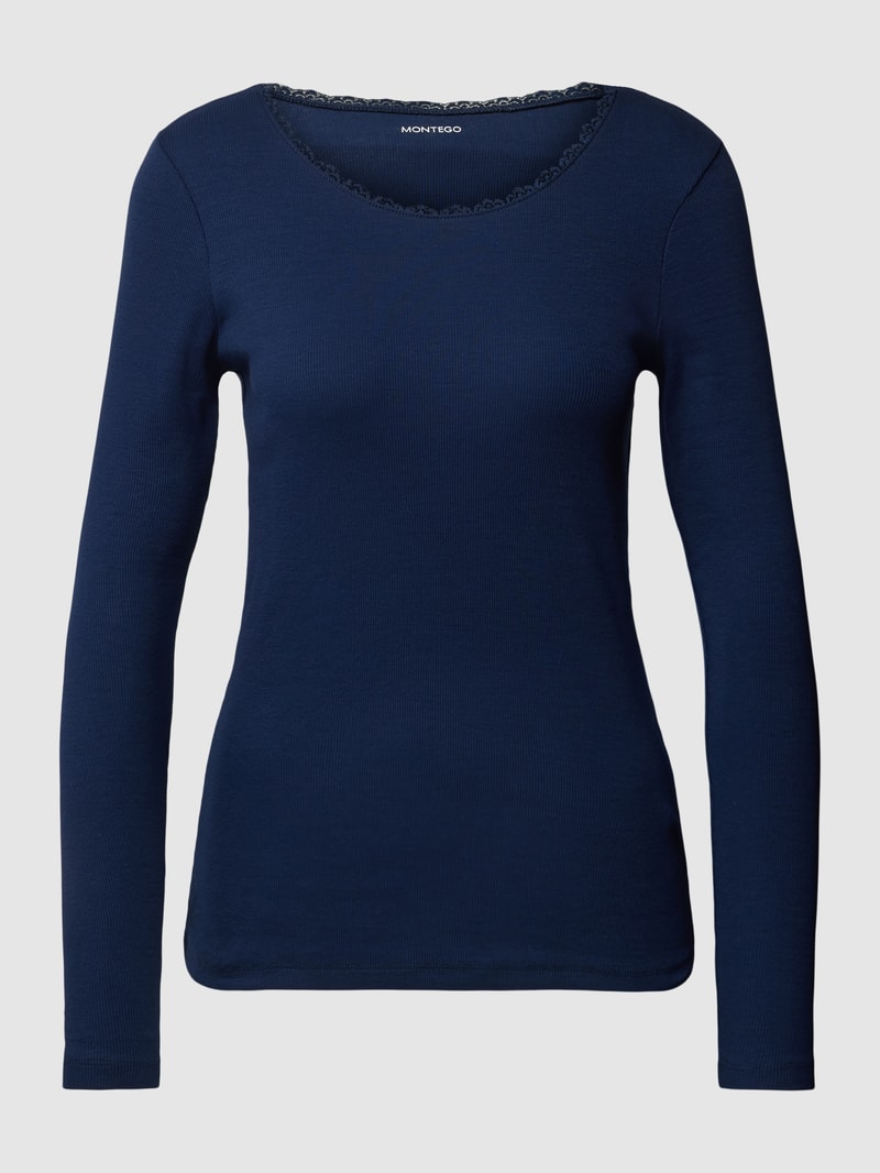 Longsleeve mit Rundhalsausschnitt in dunkelblau