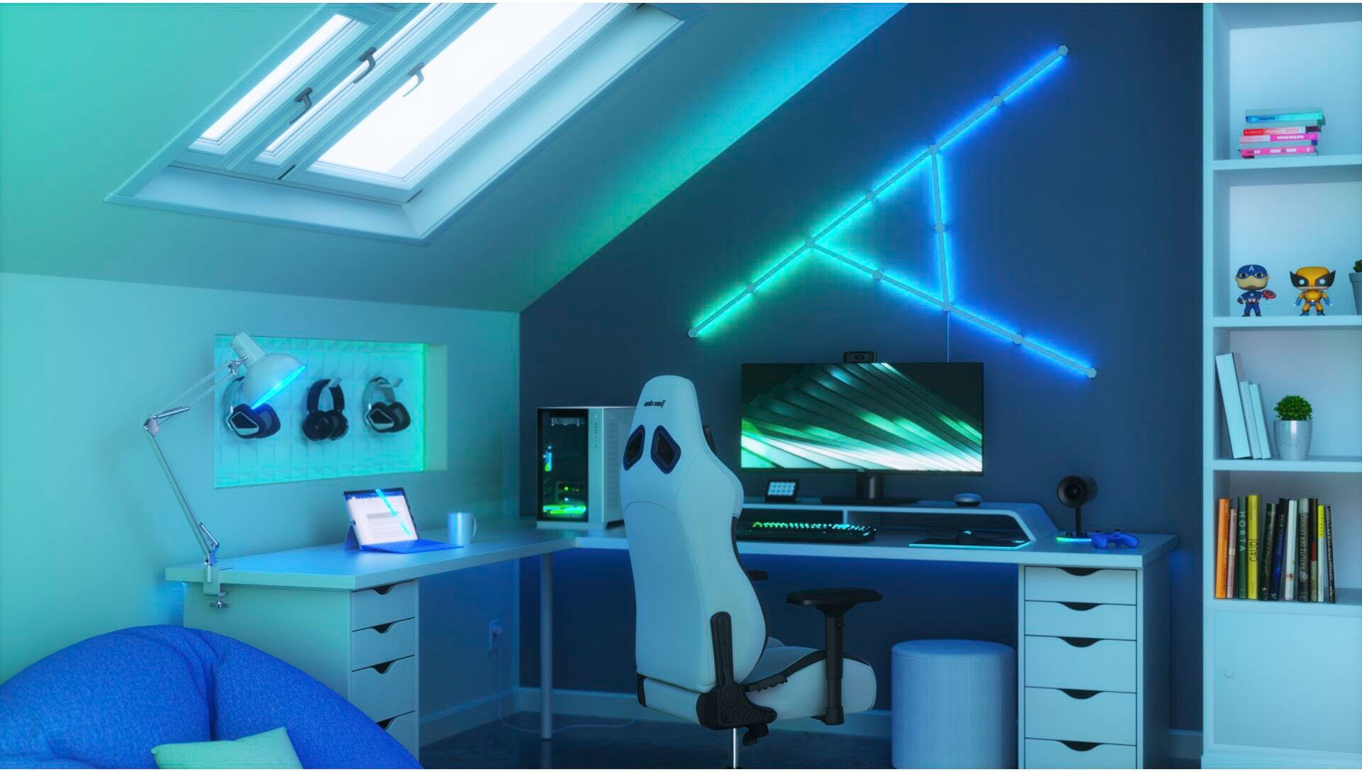 nanoleaf LED Lichtleiste Lines, Dimmfunktion, LED fest integriert, Farbwechsler