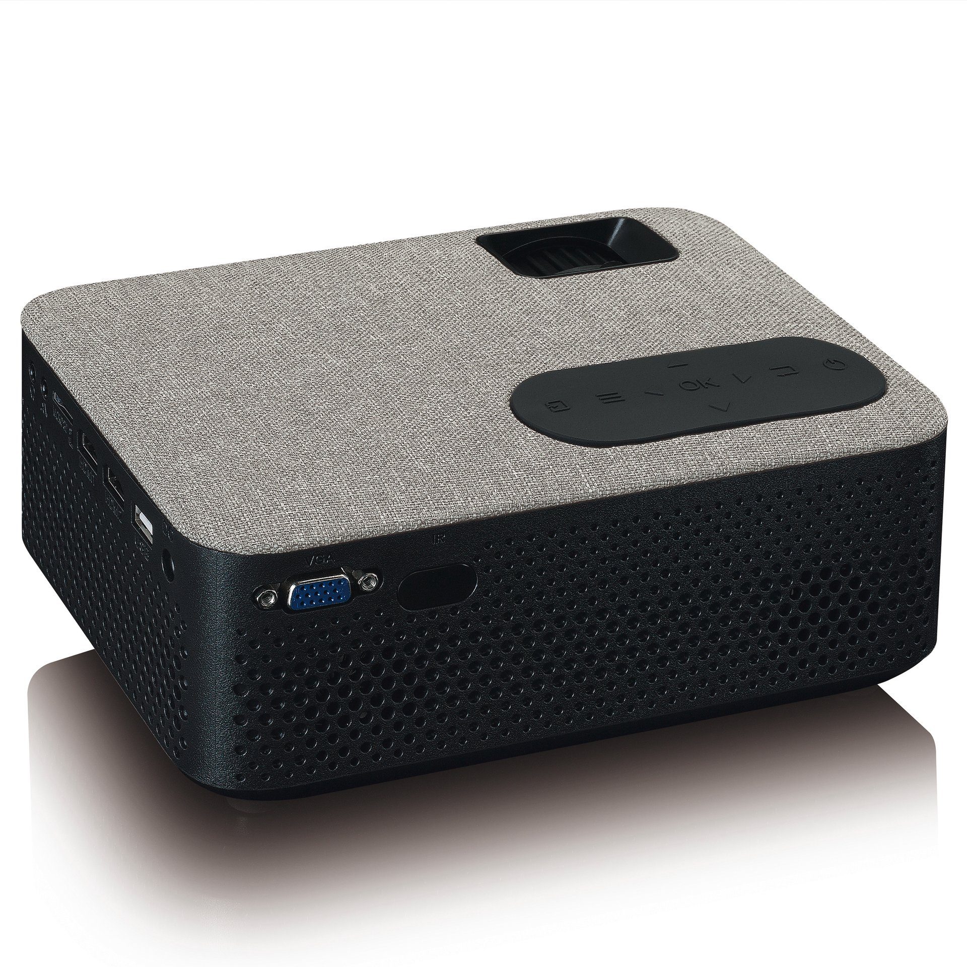 Lenco LPJ-700BKGY LCD-Beamer (4000 lm, 1280 x 720 px, integriertes Bluetooth)