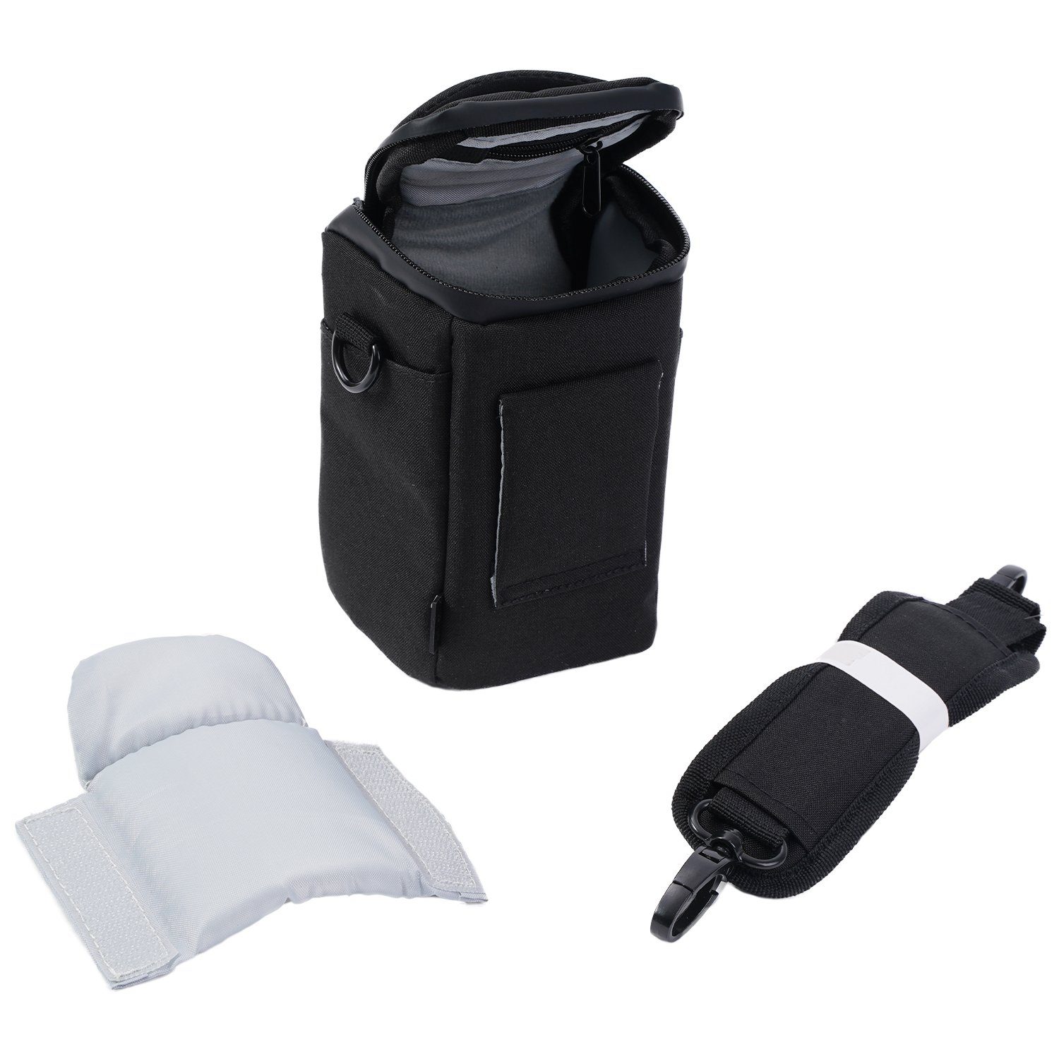 Hama Kameratasche Kamera-Tasche Schwarz Foto-Tasche Universal, Case Schultergurt Tragegriff Zubehör-Fächer Digitalkamera Systemkamera