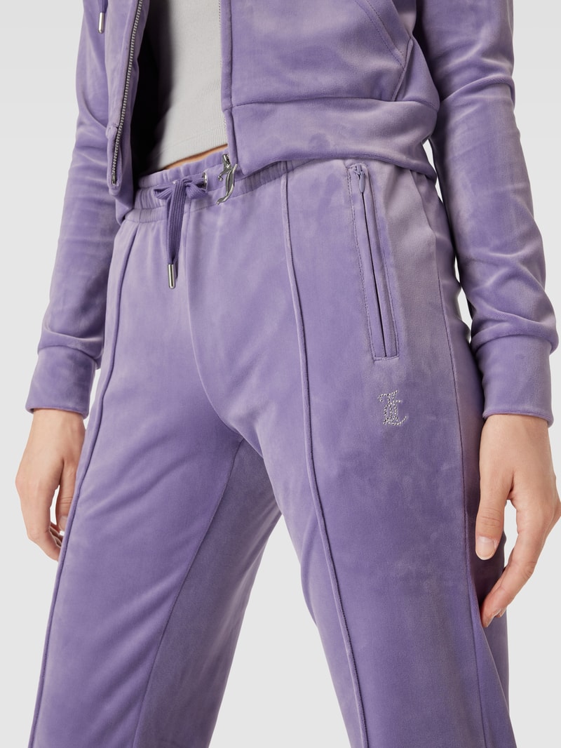 Sweatpants mit Strasssteinbesatz Modell 'TINA' in flieder