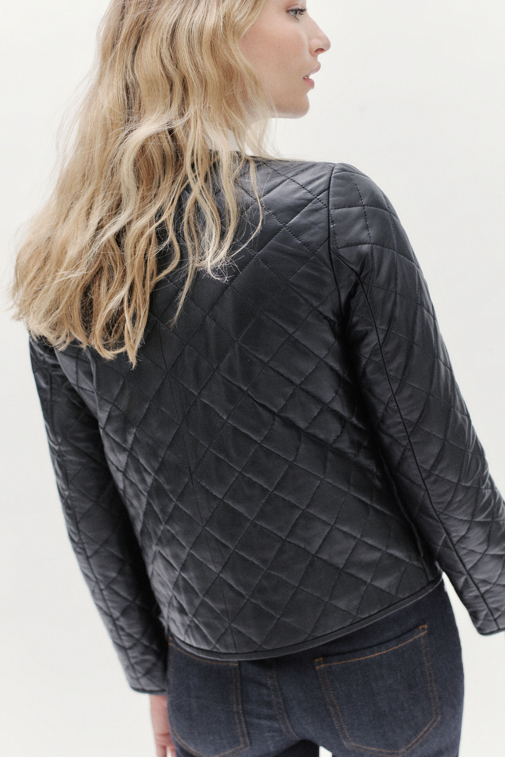 blazer chora 100% cuir noir femme