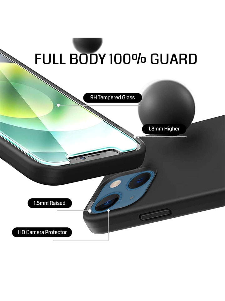 SmartCase 3tlg. Set: Full-Body-Case für iPhone 13 in Schwarz günstig kaufen onesize