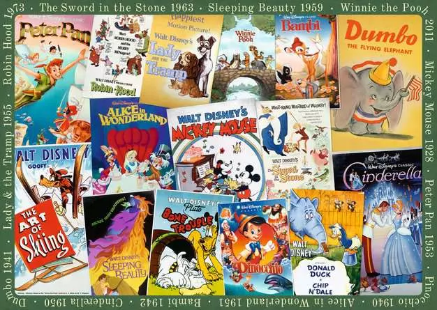 Puzzle 1000 Teile - Disney Vintage Movie Poster