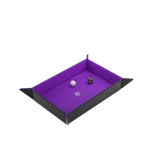 Gamegenic Magnetic Dice Tray Rectangular - Black & Purple