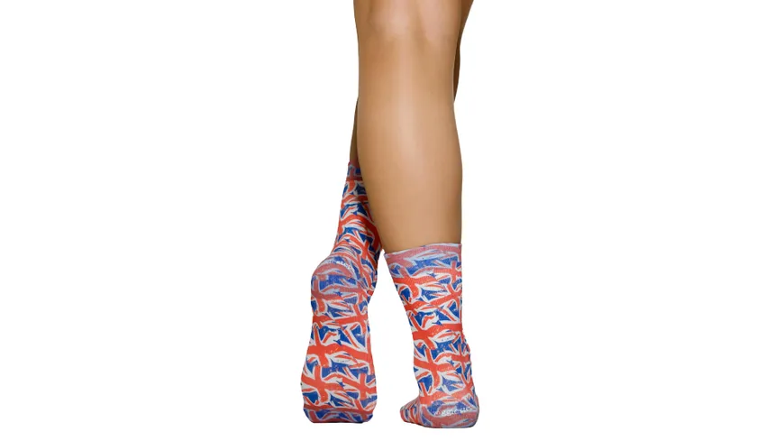 wigglesteps Damen Sneaker Socken ENGLAND FLAG Blue