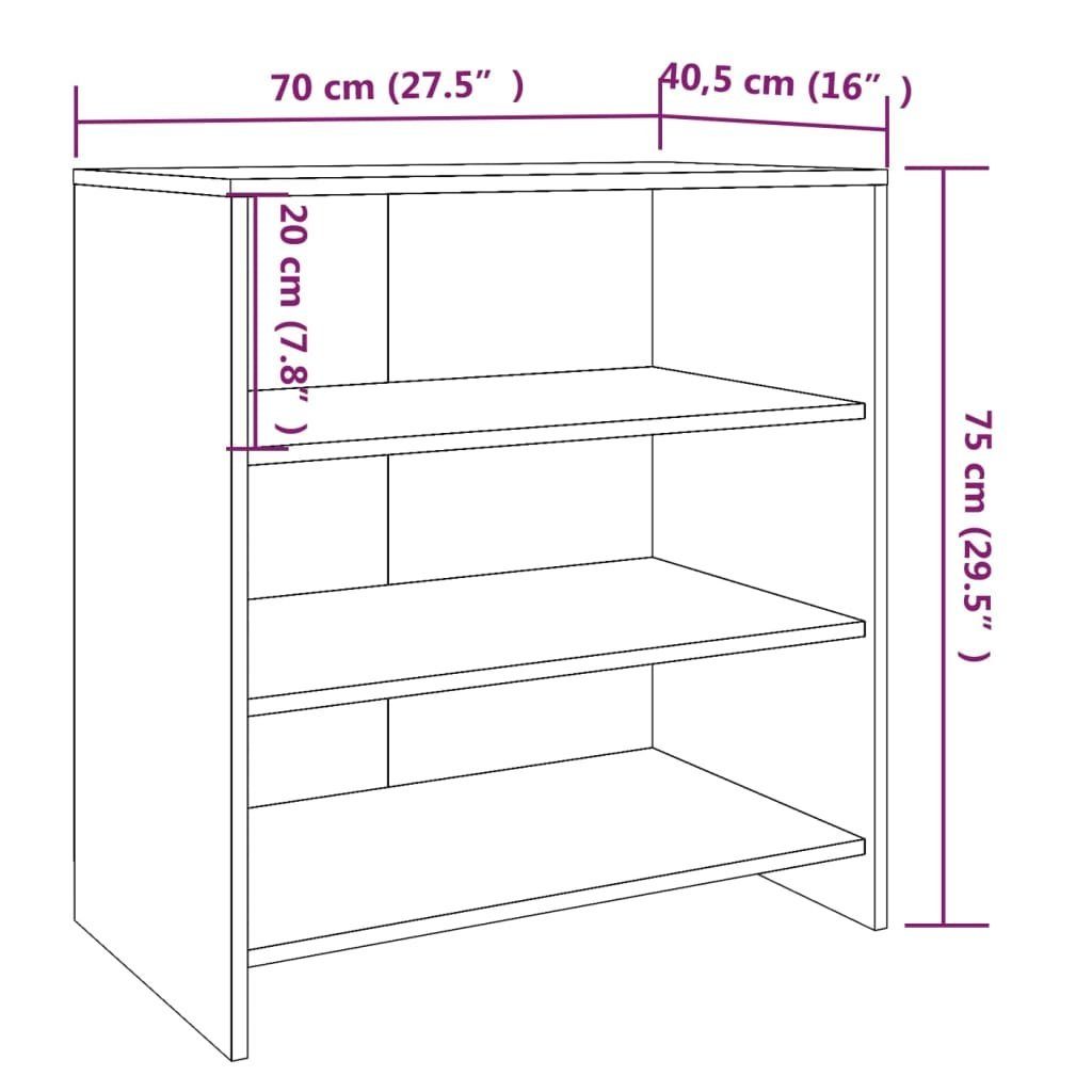 vidaXL Sideboard 3-tlg. Sideboard Braun Eichen-Optik Holzwerkstoff (3 St)