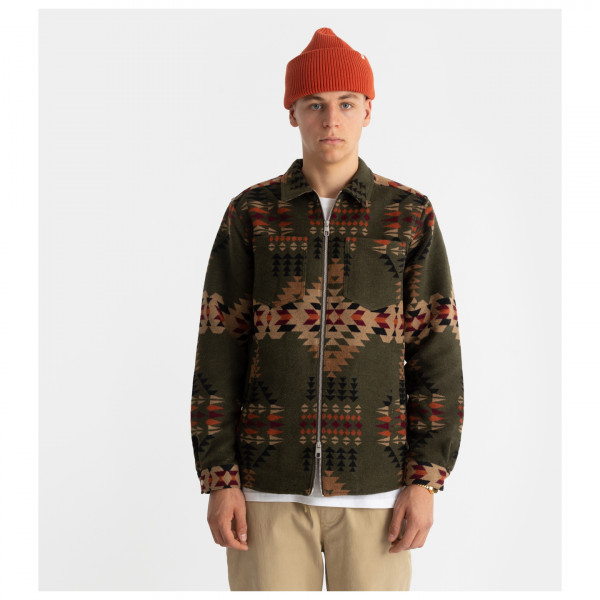 Revolution - Checked Navajo Inspired Overshirt with Zipper - Hemd