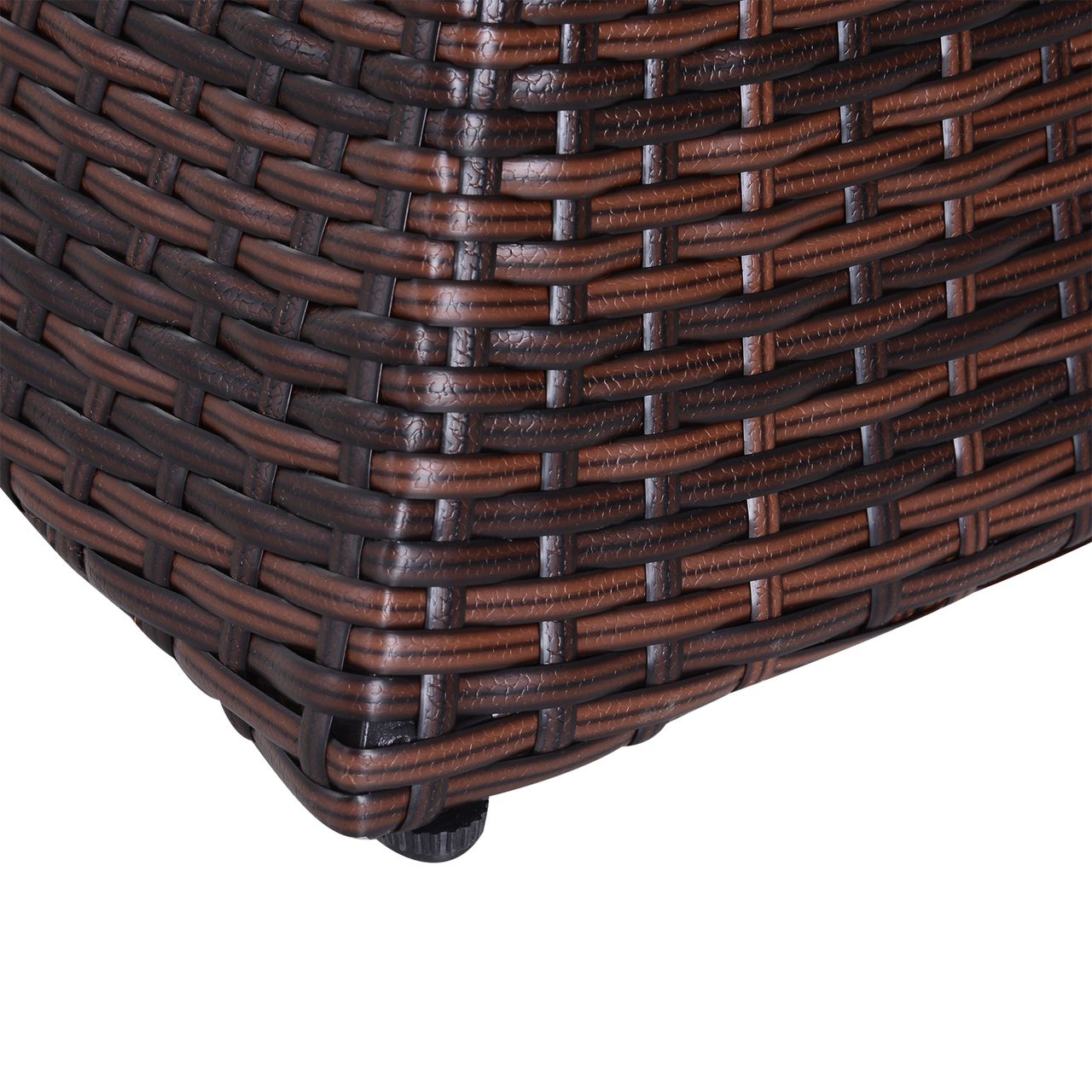 Outsunny Gartentisch Beistelltisch Sonnenschirmständer Gartenmöbel Polyrattan