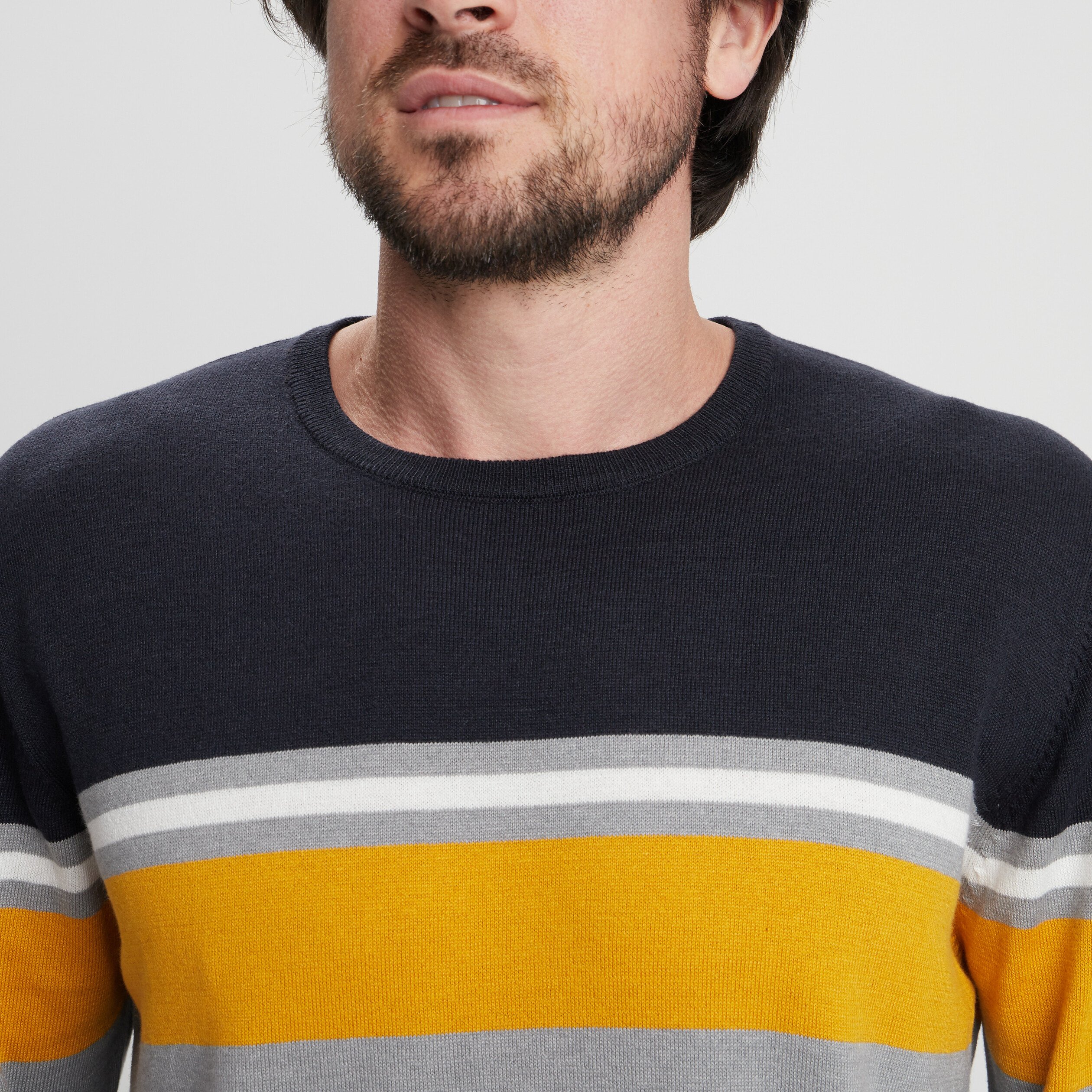 Pull fin manches longues gris homme | La Halle