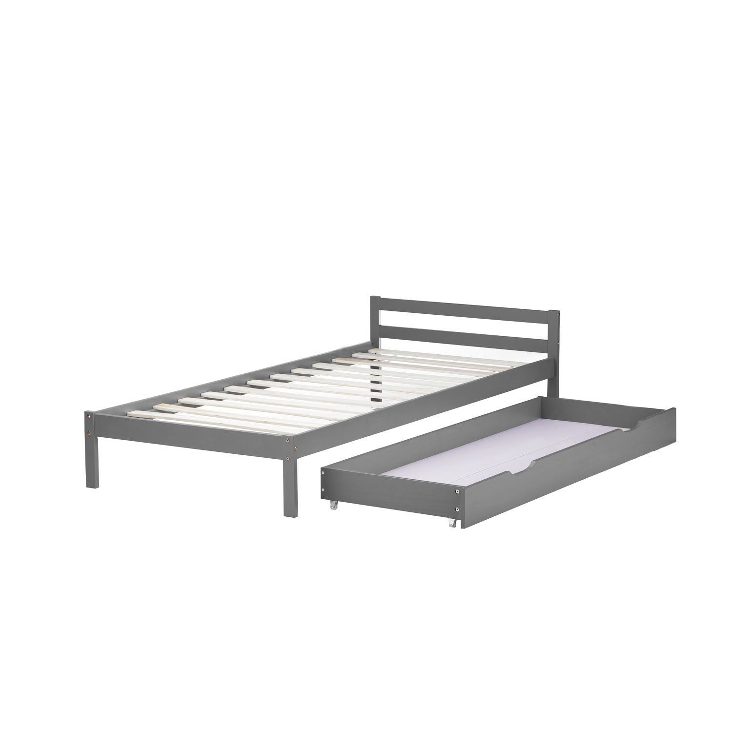 Homestyle4u Bettschubkasten Bettkasten Holz Schublade Bettauszug