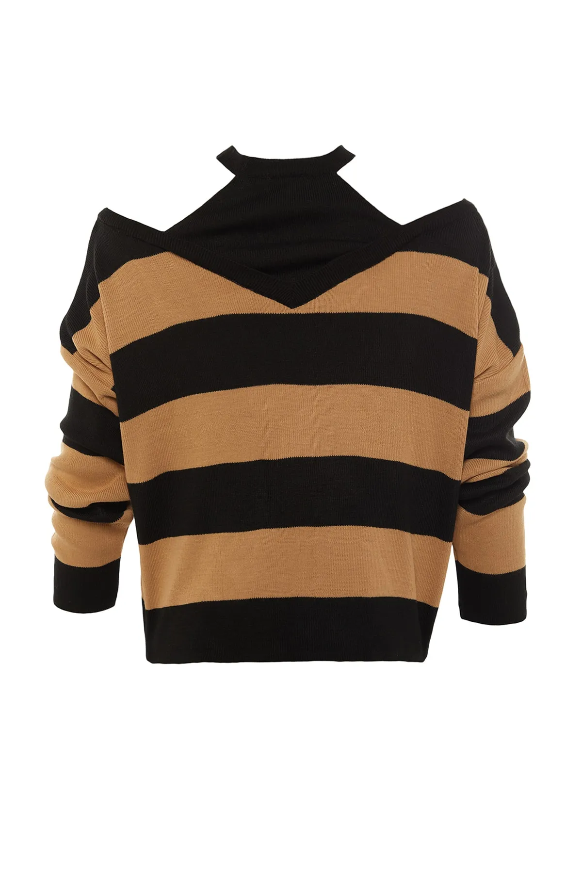 Trendyol Collection  Schwarz gestreifter Strickpullover TWOAW22KZ0521