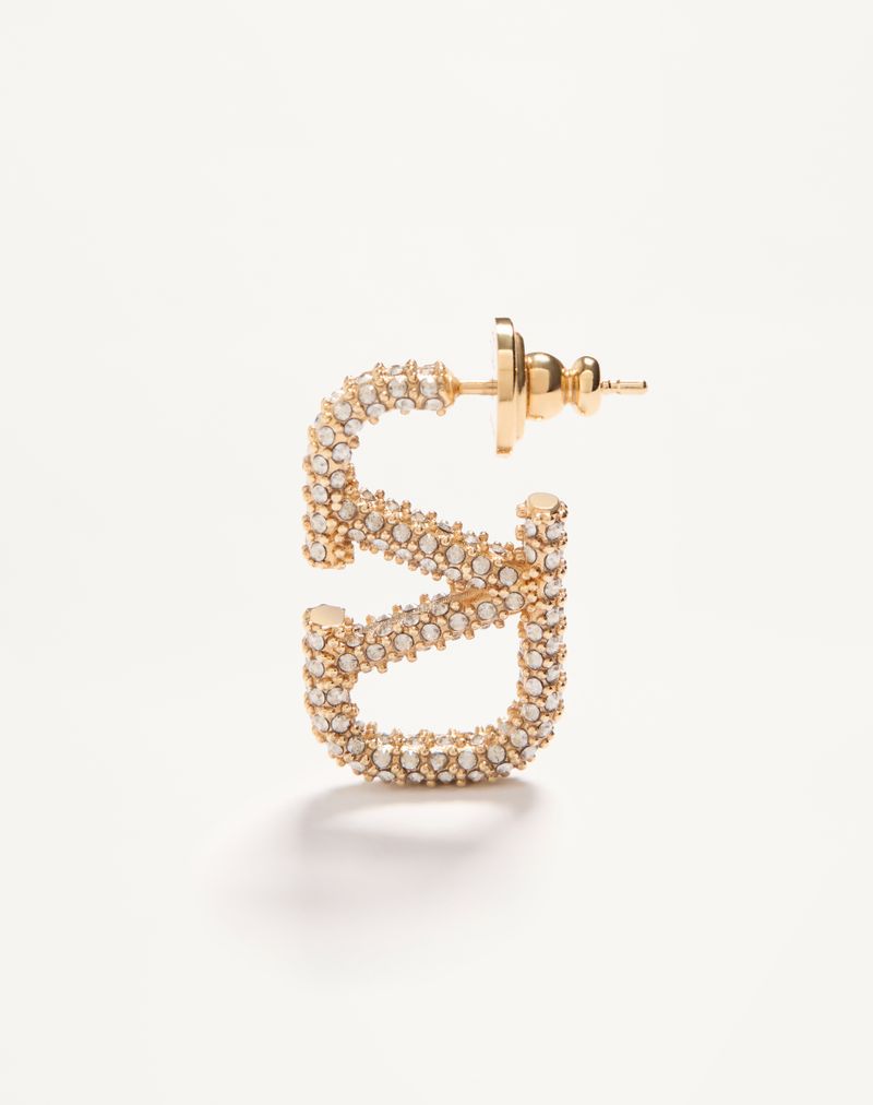 Brincos com a assinatura VLogo em metal e cristais Swarovski®