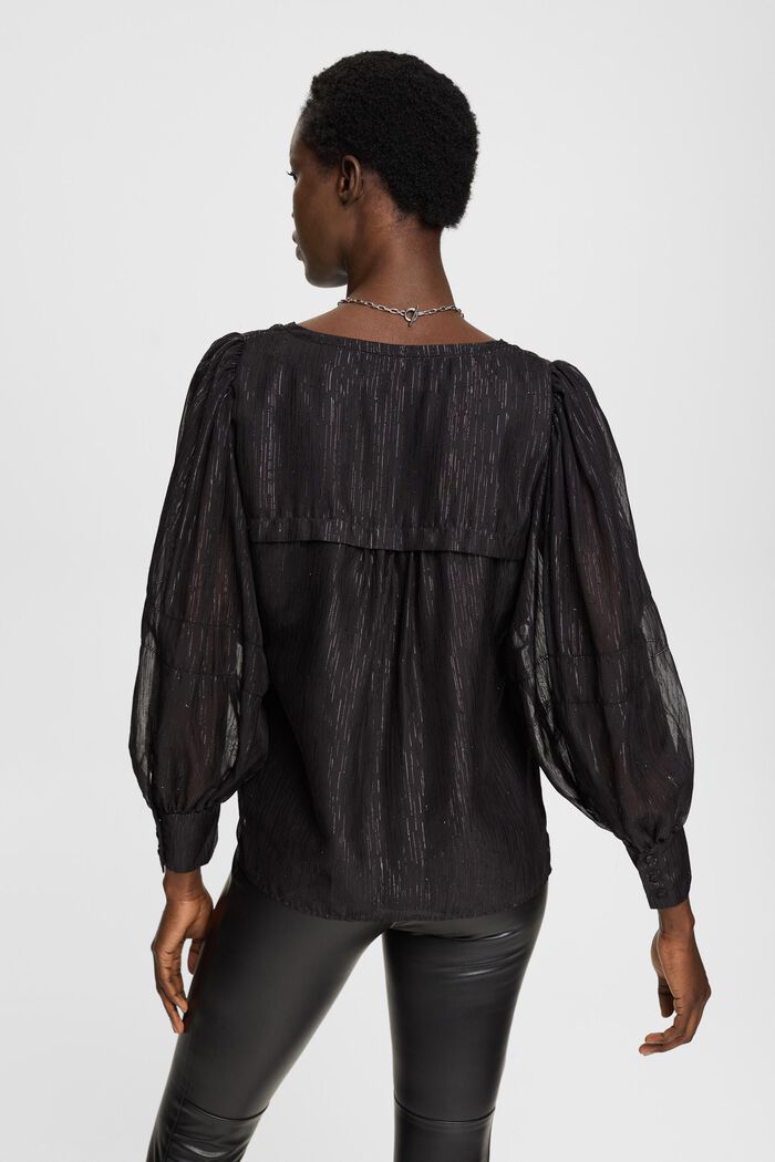 Bluse aus Lamee mit Ballonärmeln