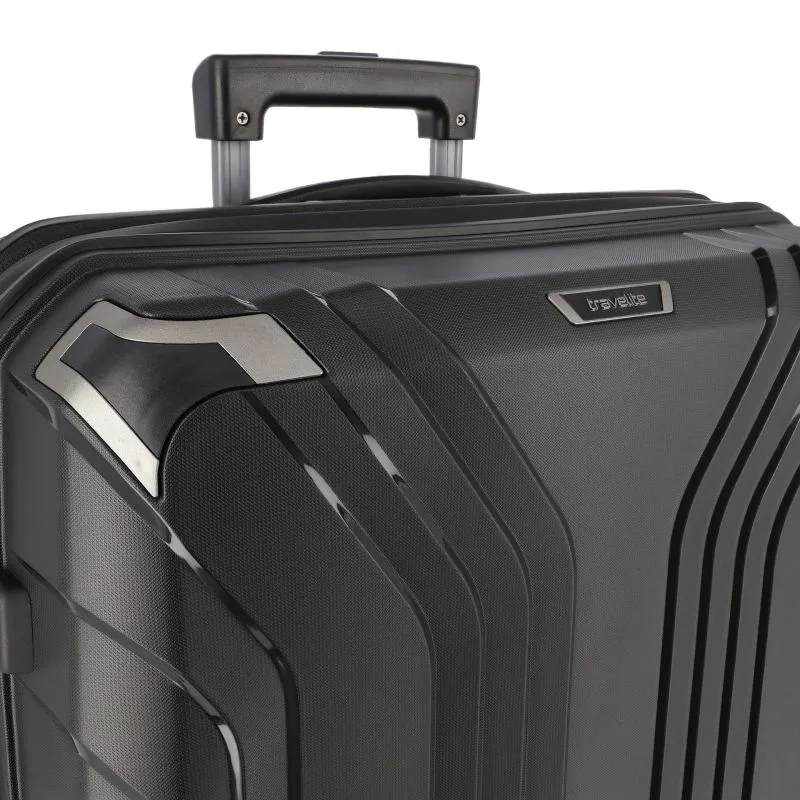 Travelite ELVAA Trolley M mit 4 Rollen (erweiterbar) - Schwarz