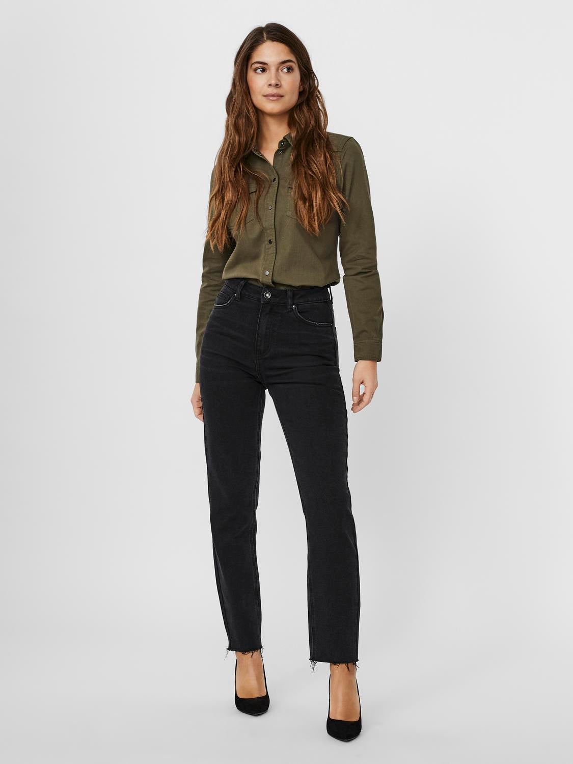VMBRENDA Hohe Taille Gerade geschnitten Jeans