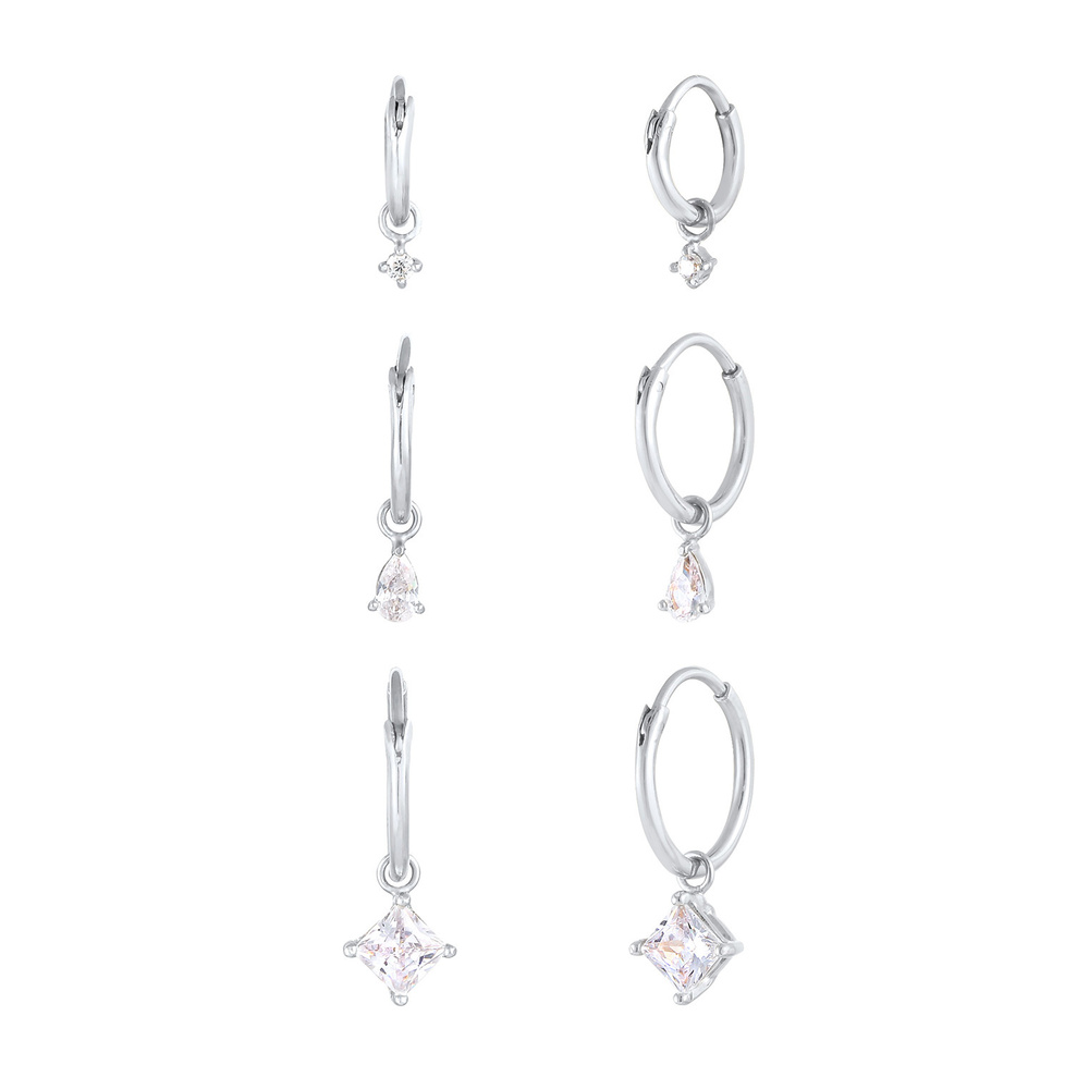 Elli Elli Boucles d'Oreilles Pendentif élégant pour dames avec cristaux de zircone en  Boucles d'oreilles