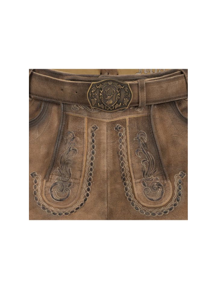 Nübler Lederhose kurz Luther in Braun günstig kaufen