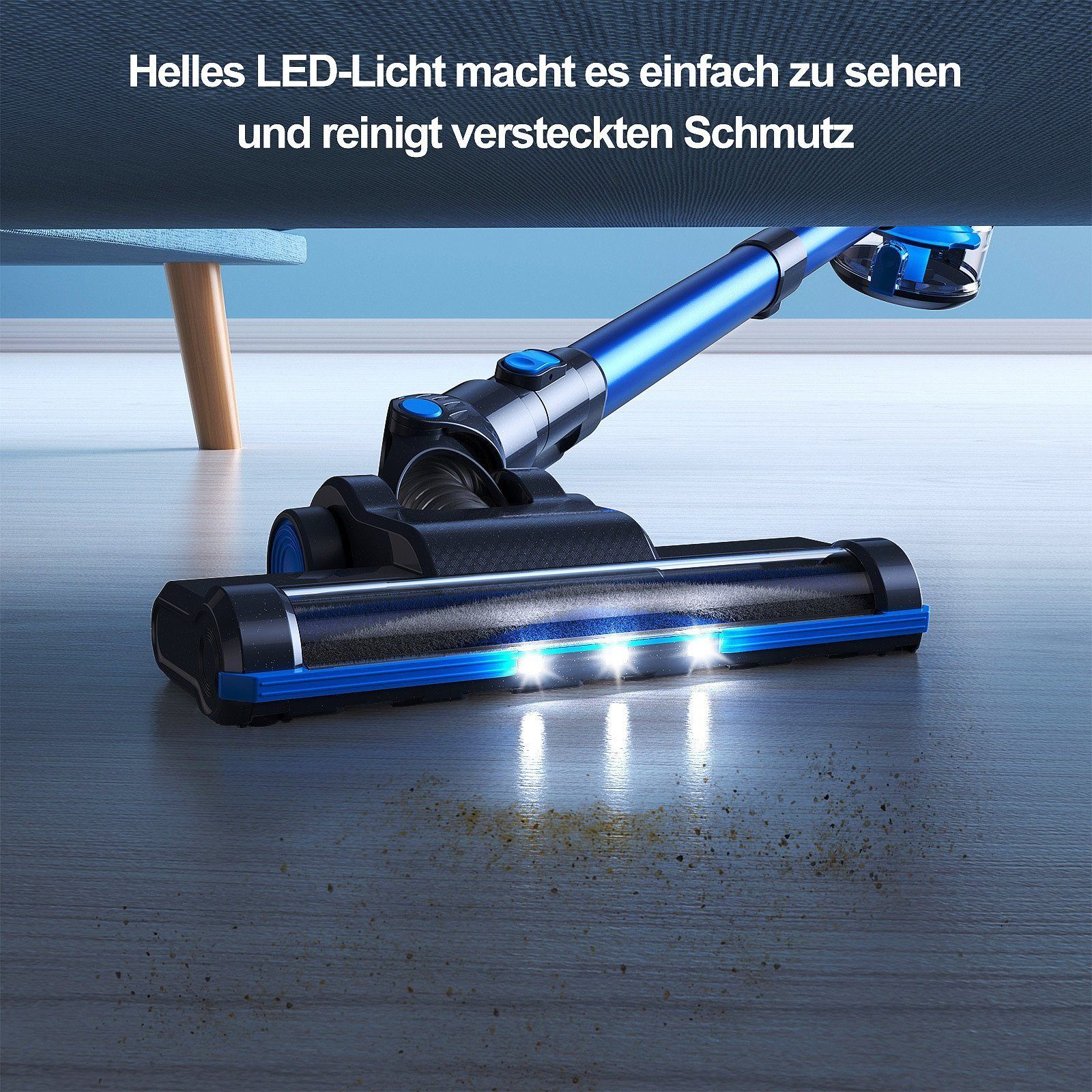 oyajia Akku-Hand-und Stielstaubsauger 6 in 1 Kabellos 22,2V Akkusauger, 150,00 W, beutellos, 40 Min. Laufzeit für Hartboden, Teppich, Tierhaare