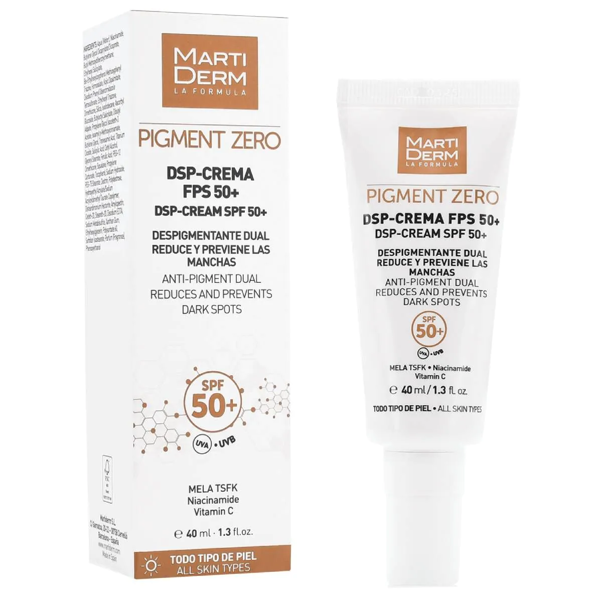 Martiderm Pigment Zero DSP Gezichtscrème SPF50+ 40ml