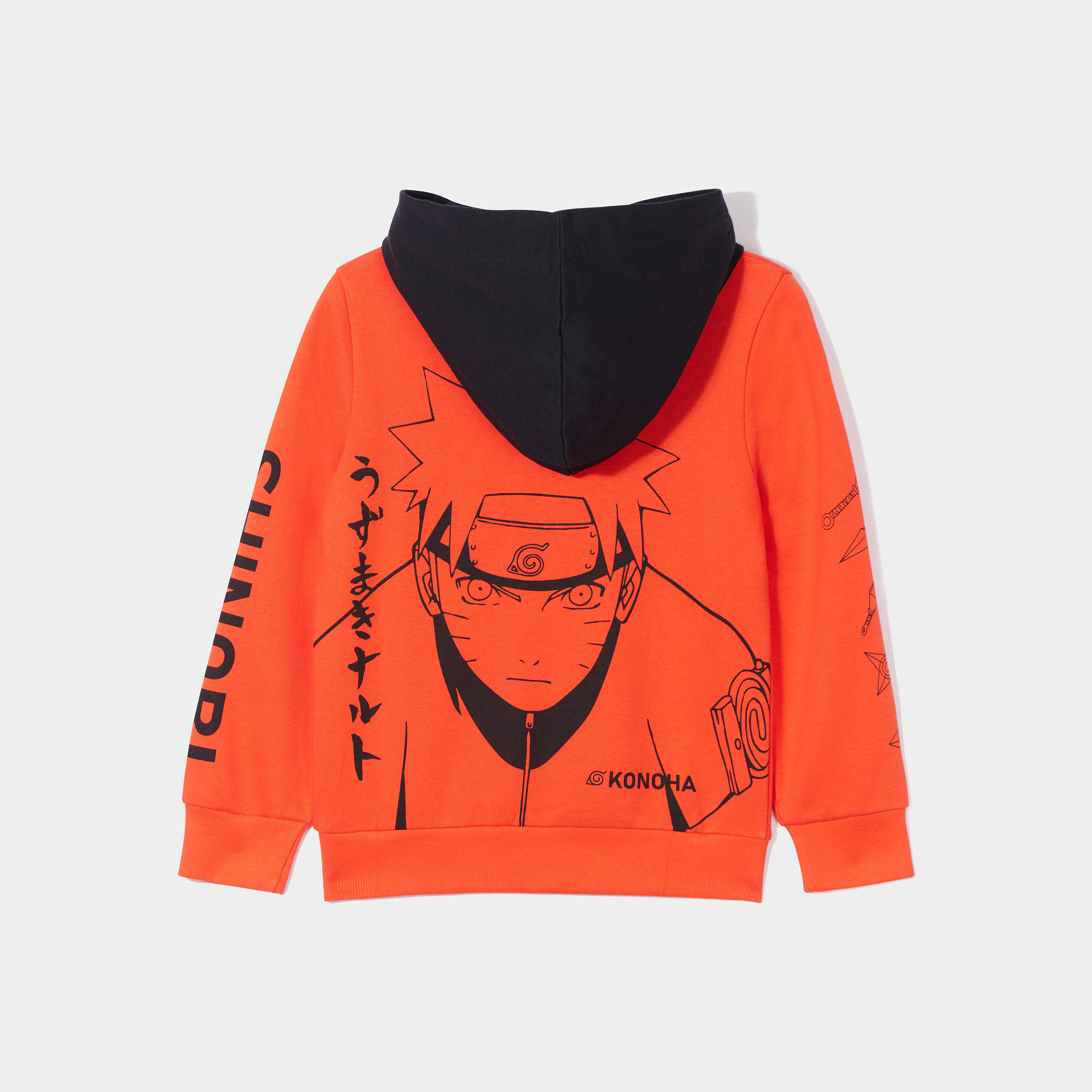 Sweat à capuche hoodie coton Naruto orange foncé garçon | La Halle