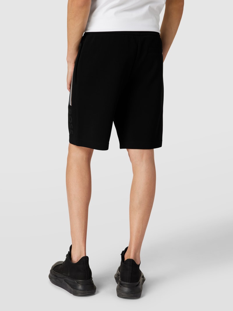 Sweatshorts mit Galonstreifen Modell 'Lamson' in schwarz