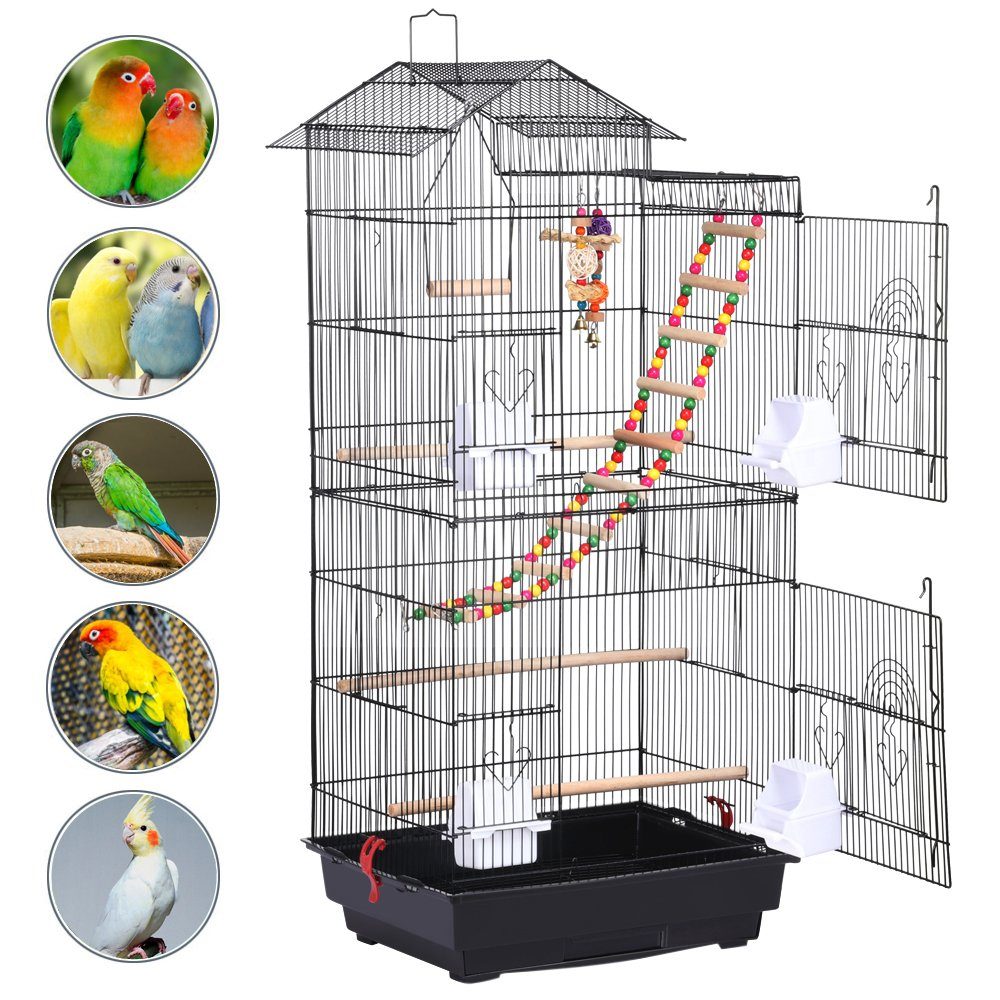 Yaheetech Vogelkäfig, Vogelvoliere mit Vogelspielzeuge Käfigspielzeug