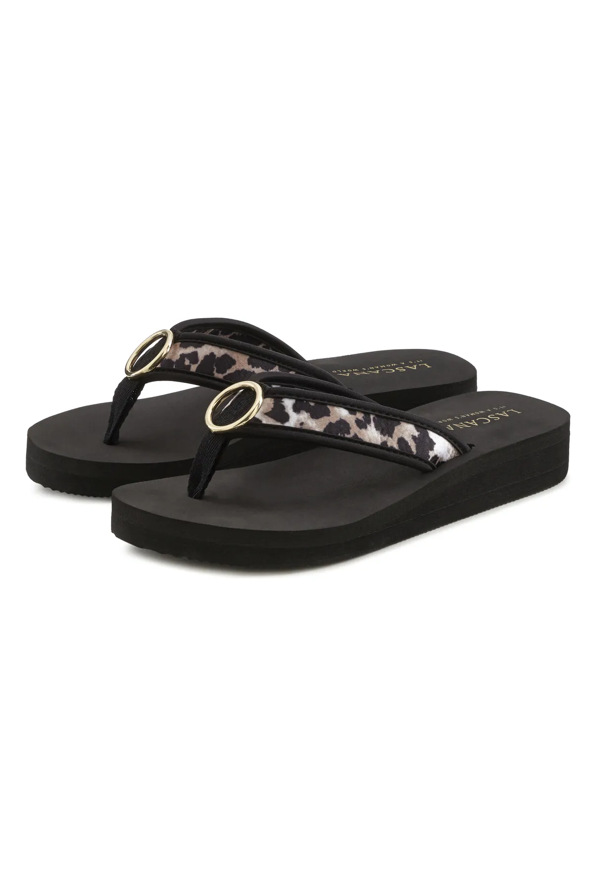 LASCANA  Sandalette - Schwarz - Flacher Absatz