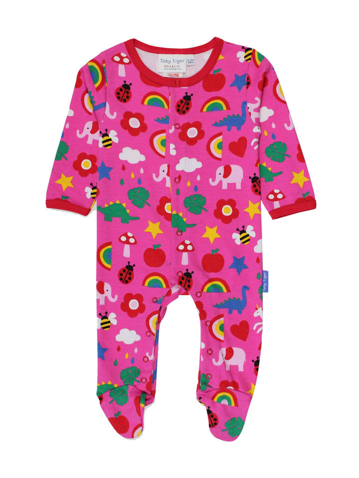 Toby Tiger Schlafanzug mit Spielzeug Print in rosa günstig kaufen