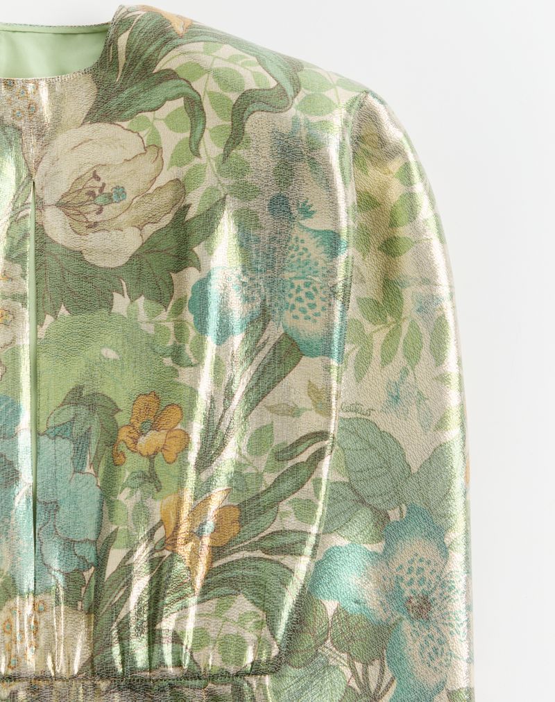 Lang Lurex Kjole Med Après L'Hiver Print Sanderson Dégradé
