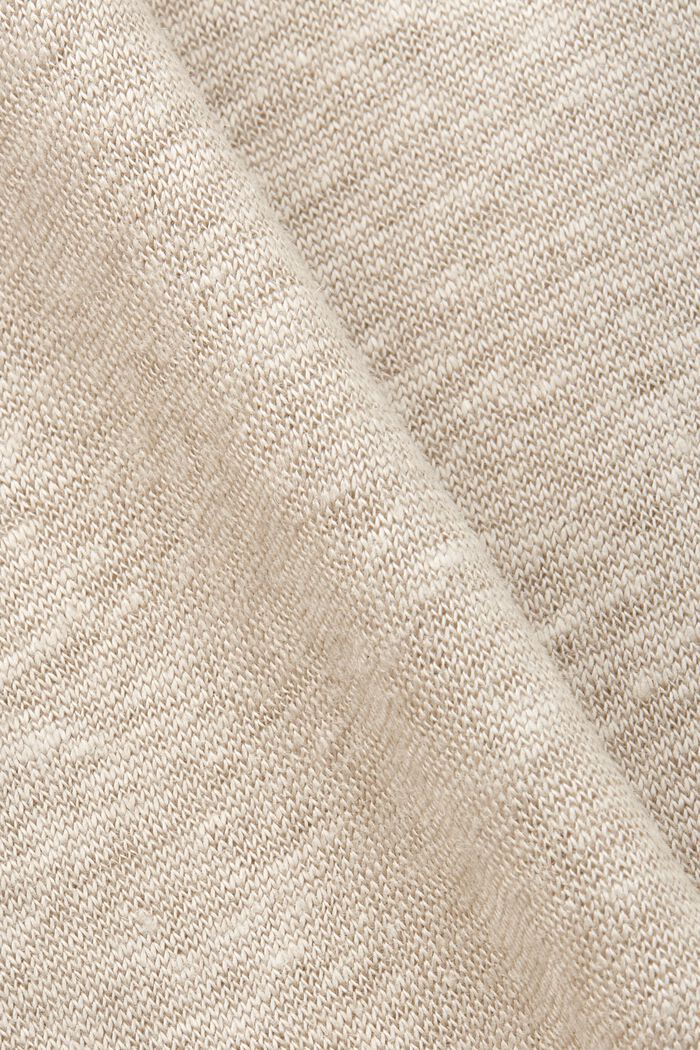 Leinen-Tanktop mit Bordüre aus Häkelspitze