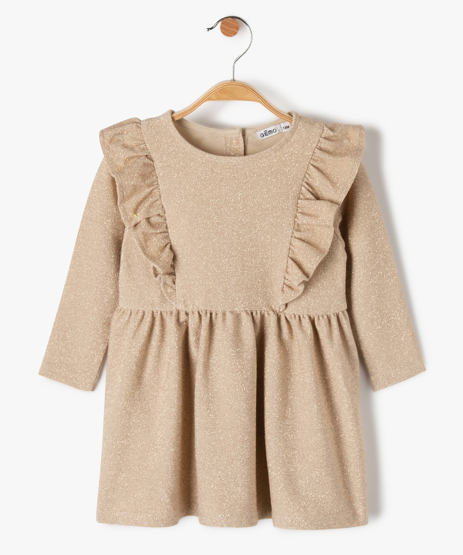 Robe bébé fille à paillettes avec volant sur le buste à ... or | GEMO