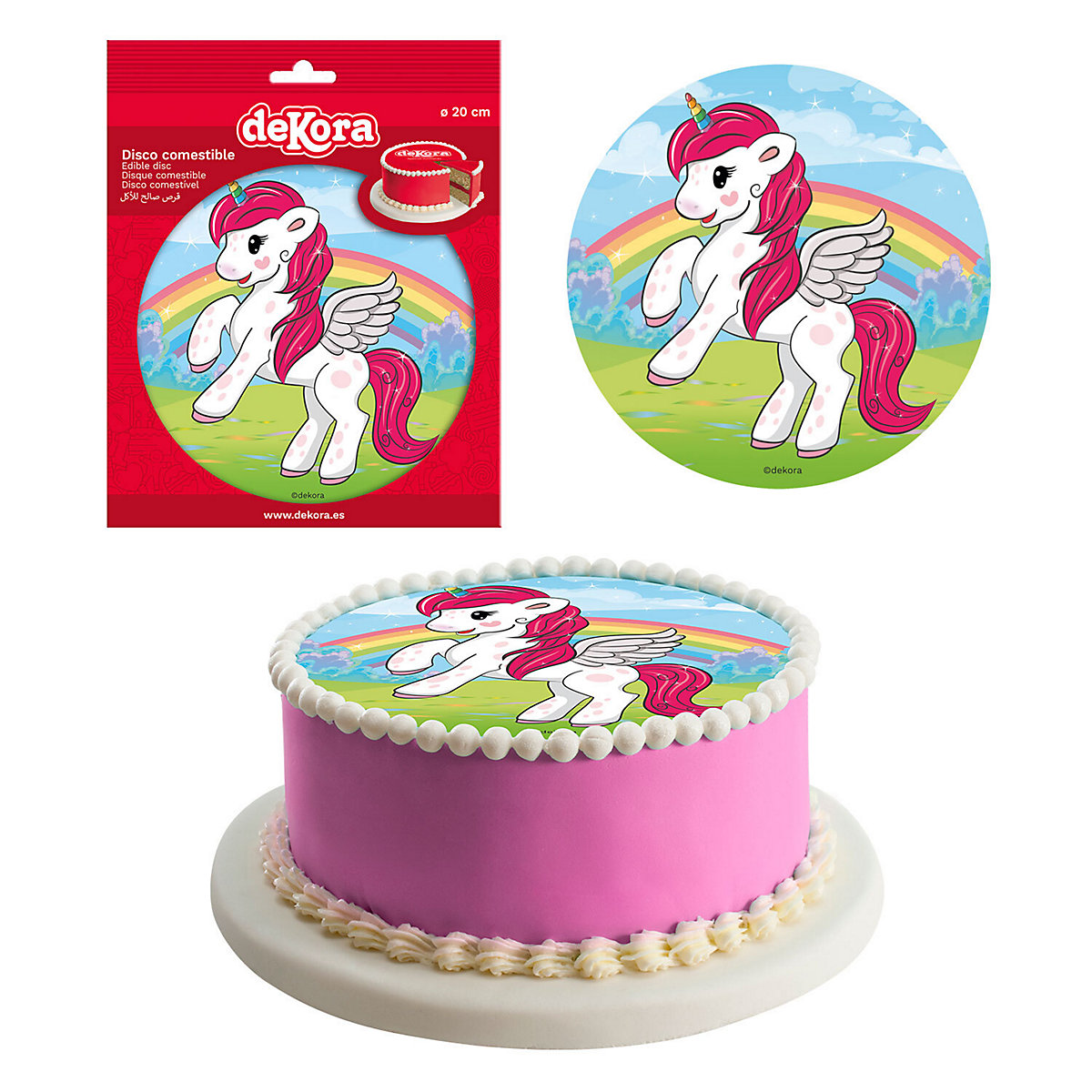 Essbare Tortenaufleger Einhorn 20cm