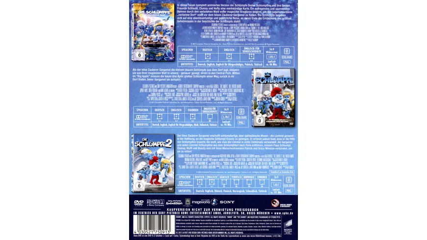 Die Schlümpfe 3er Box (Die Schlümpfe - Das verlorene Dorf, Die Schlümpfe 2, Die Schlümpfe)  [3 DVDs]