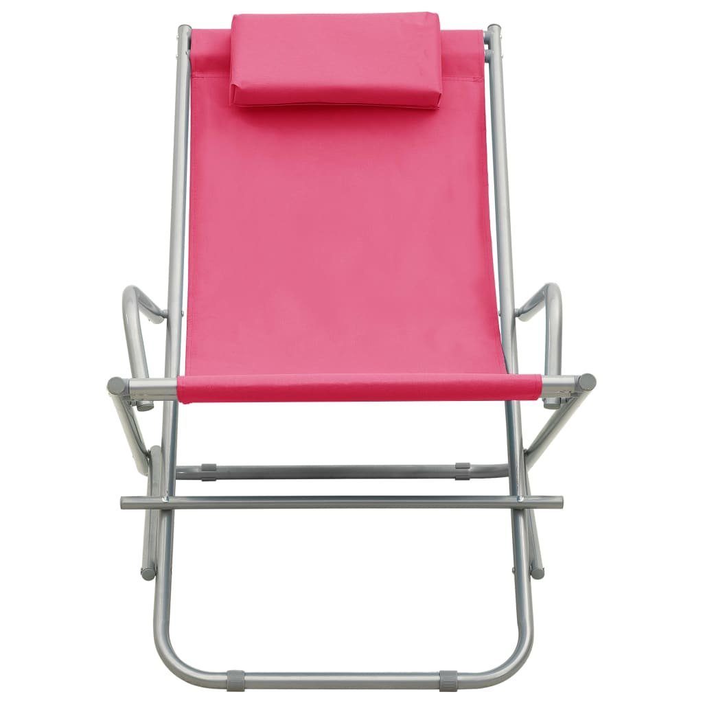 vidaXL Campingstuhl 2er Set Campingstuhl Klappstuhl Gartenstuhl Schaukelstühle Kopfstütze
