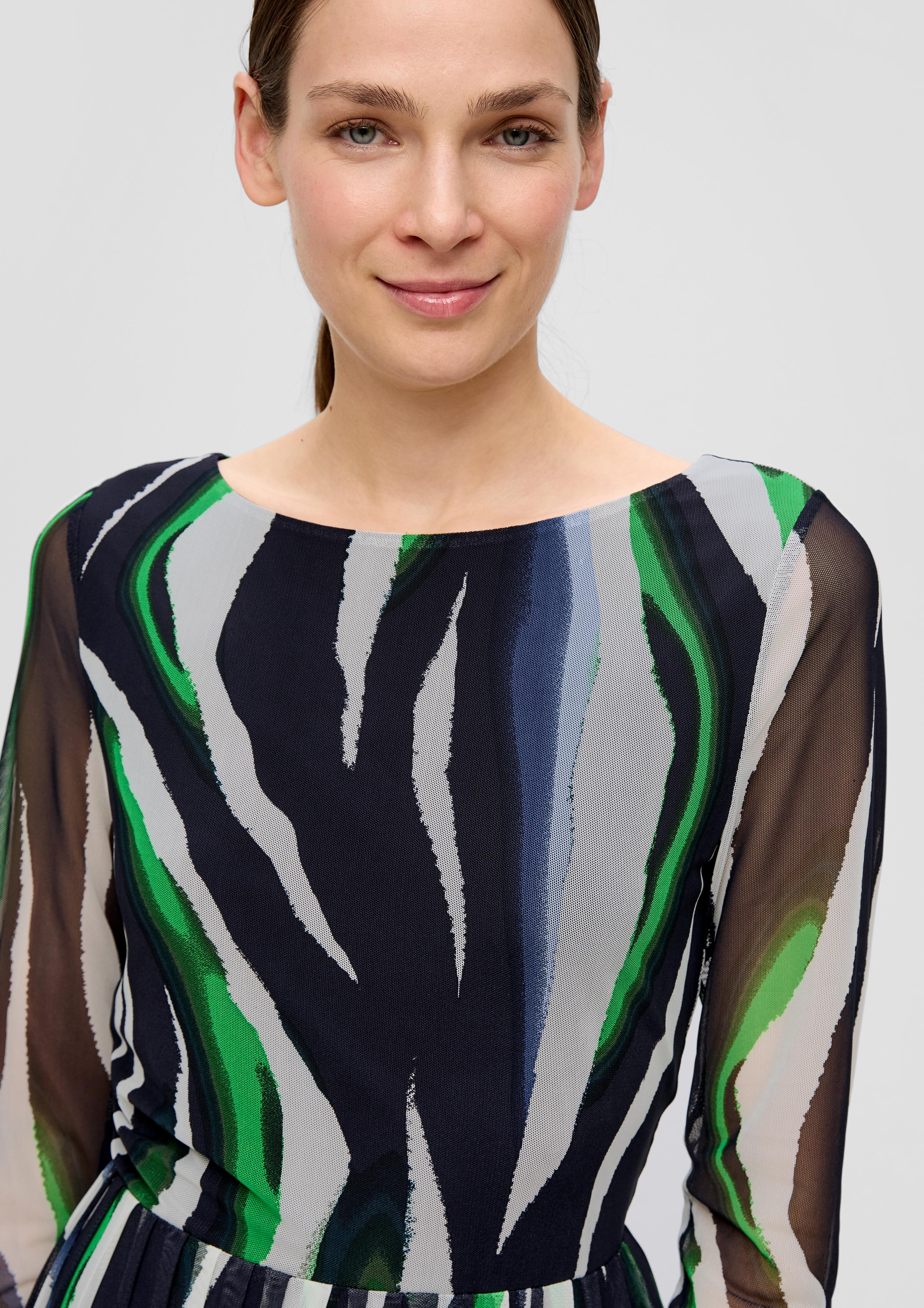 Mesh-Kleid mit Plisseefalten  2138082-59A2