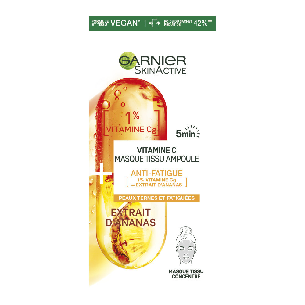 garnier Coffret 7 masques tissus de Garnier soin visage et yeux, - éclat, hydratation, nutrition, repulpant, purifiant