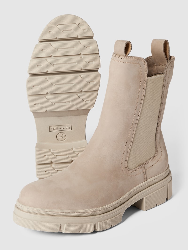Stiefel aus Leder Modell 'CHELSEA' in beige